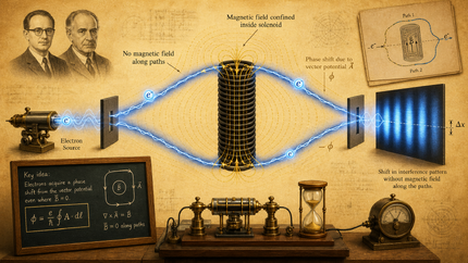 Aharonov-Bohm phase shift around a shielded magnetic flux.